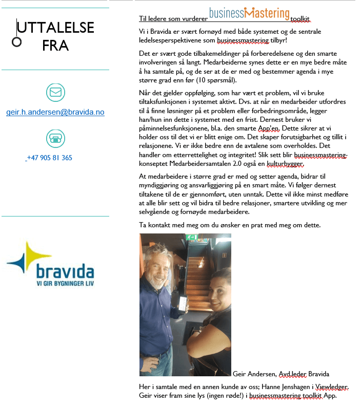 Referanse fra Bravida